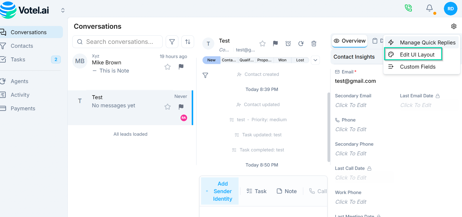 Customizing the Layout